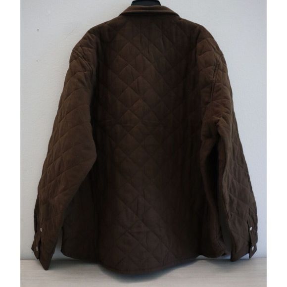 BDG Urban Outfitters OB1340933 Men's Sz XL Brown Quilted Lined Shirt Jacket - Picture 2 of 16